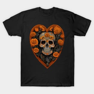 Dia De Los Muertos Heart T-Shirt